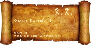 Kuzma Kornél névjegykártya